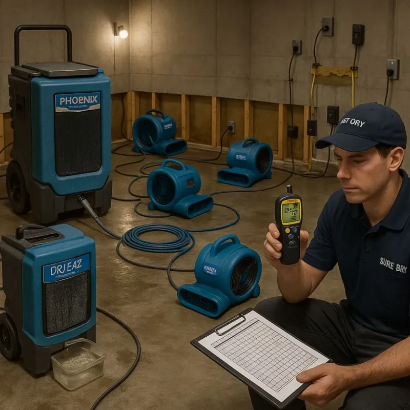 Structural Drying and Dehumidification process in Sunrise, FL